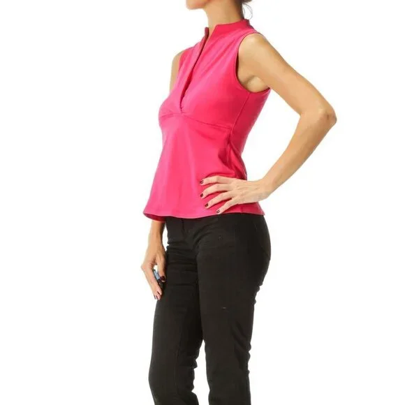 Lululemon Pink Surplice V-Neck Stretch Sports Top with Built-In Bra - Picture 2 of 3